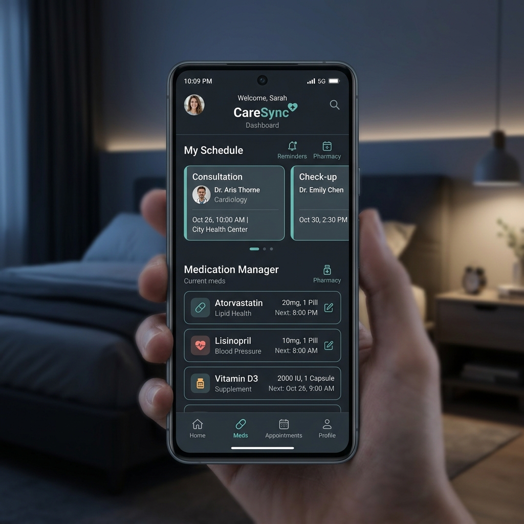 MedSync interface mockup